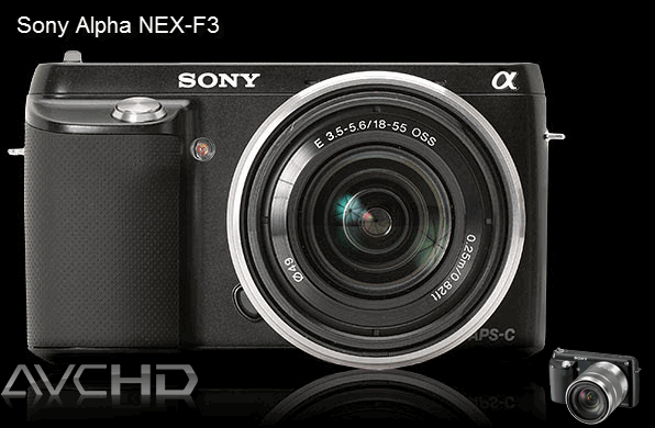 Sony Alpha NEX-F3 camera with 18-55mm lens