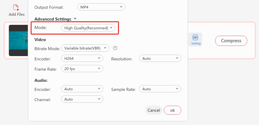 Adjusting video bitrate mode
