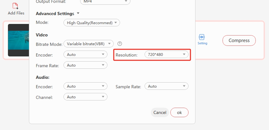 Selecting a lower output resolution