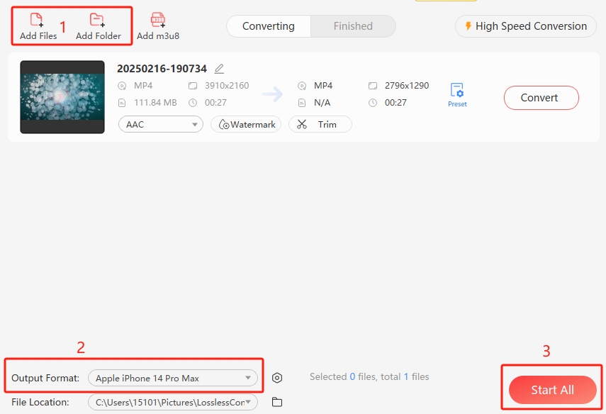 Selecting a device output profile